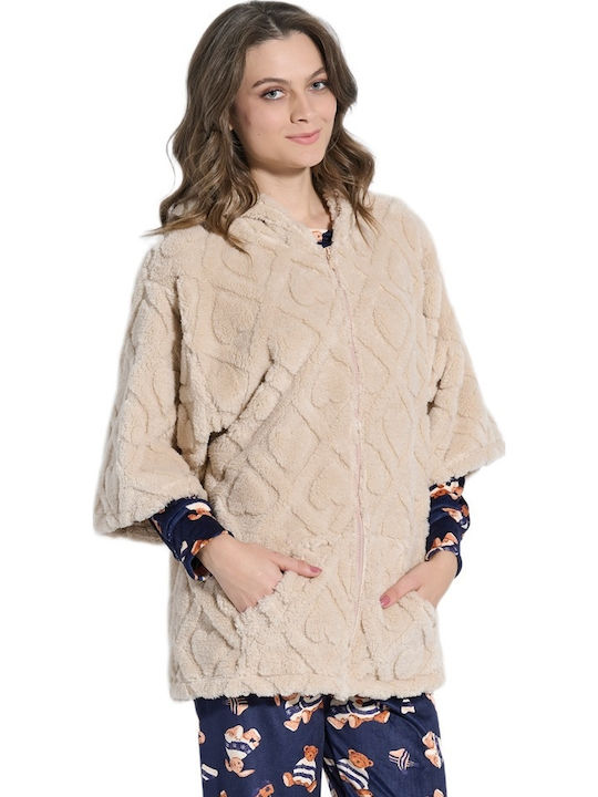 Jeannette Γυναικείο Σακάκι Fleece με Φερμουάρ - Nadia Lingerie