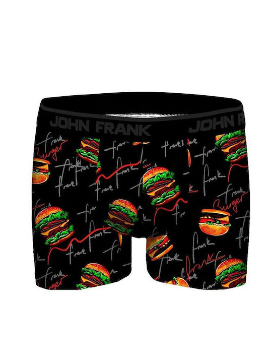 John Frank Cherry Ανδρικό Μποξεράκι Μαύρο με Σχέδια - Nadia Lingerie