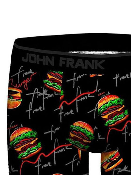 John Frank Cherry Ανδρικό Μποξεράκι Μαύρο με Σχέδια - Nadia Lingerie