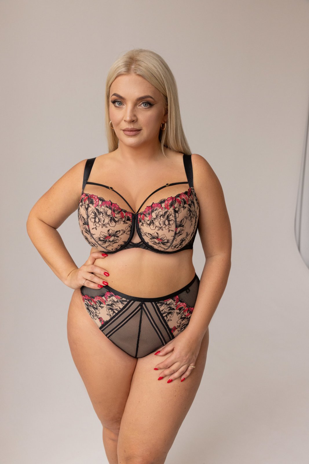 Kriss line σουτιέν  FLAMENCO BLACK HALF CUP SOFT cup E-F - Nadia Lingerie