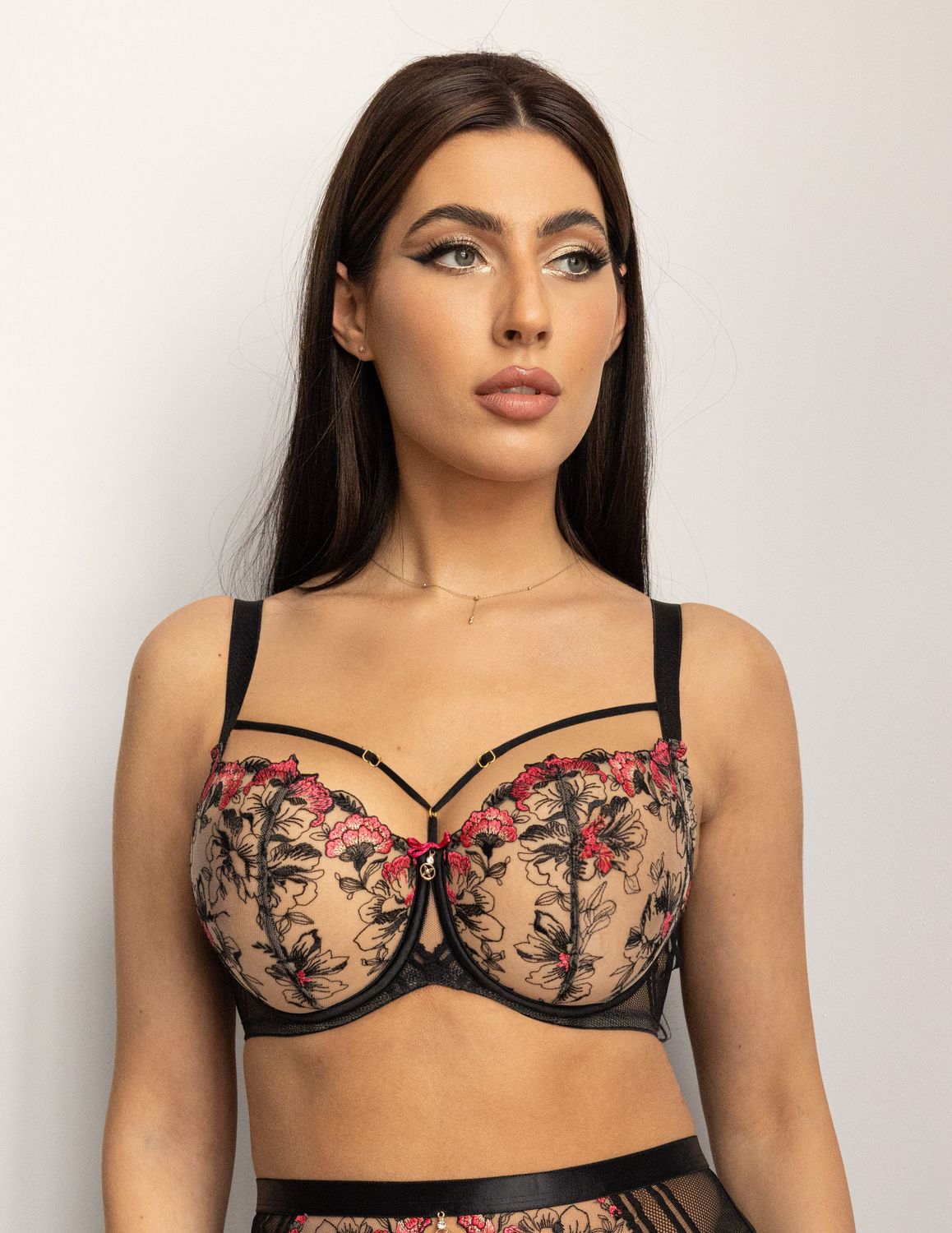 Kriss line σουτιέν  FLAMENCO BLACK HALF CUP SOFT cup E-F - Nadia Lingerie