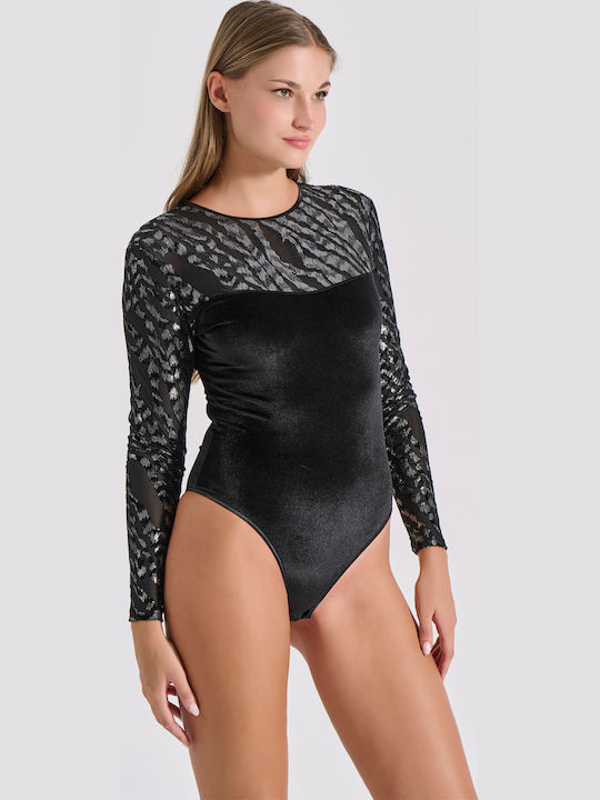 Μακρυμάνικο βελούδινο κορμάκι Milena - Nadia Lingerie