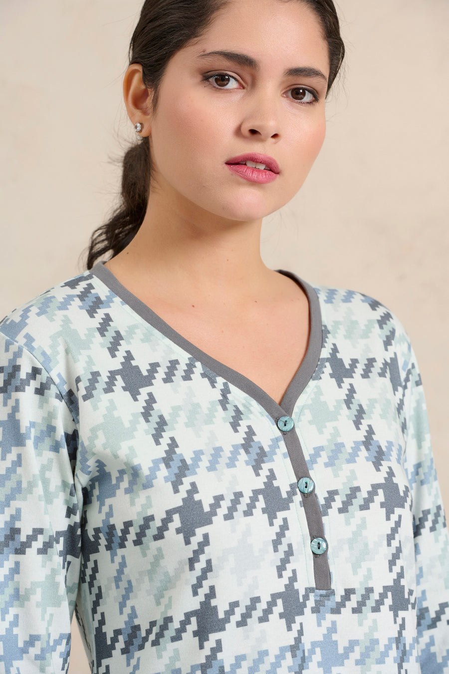 Νυχτικό καρό πατιλέτα - Nadia Lingerie