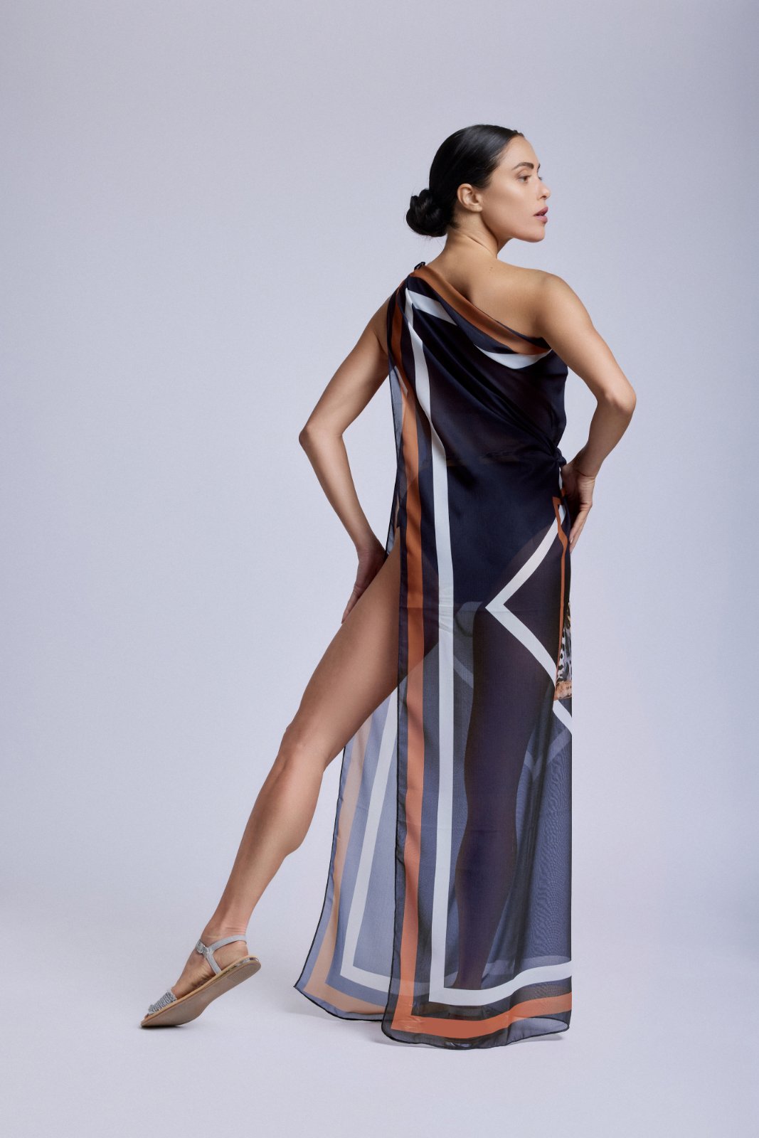 Παρεό μαύρο με τίγρη - Nadia Lingerie