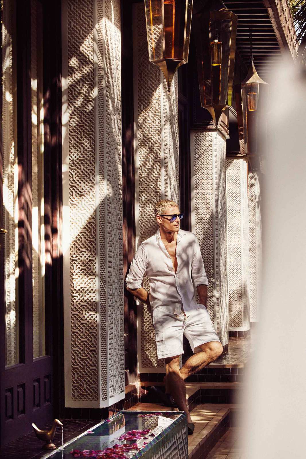 Λινό πουκάμισο ανδρικό μπεζ - Nadia Lingerie