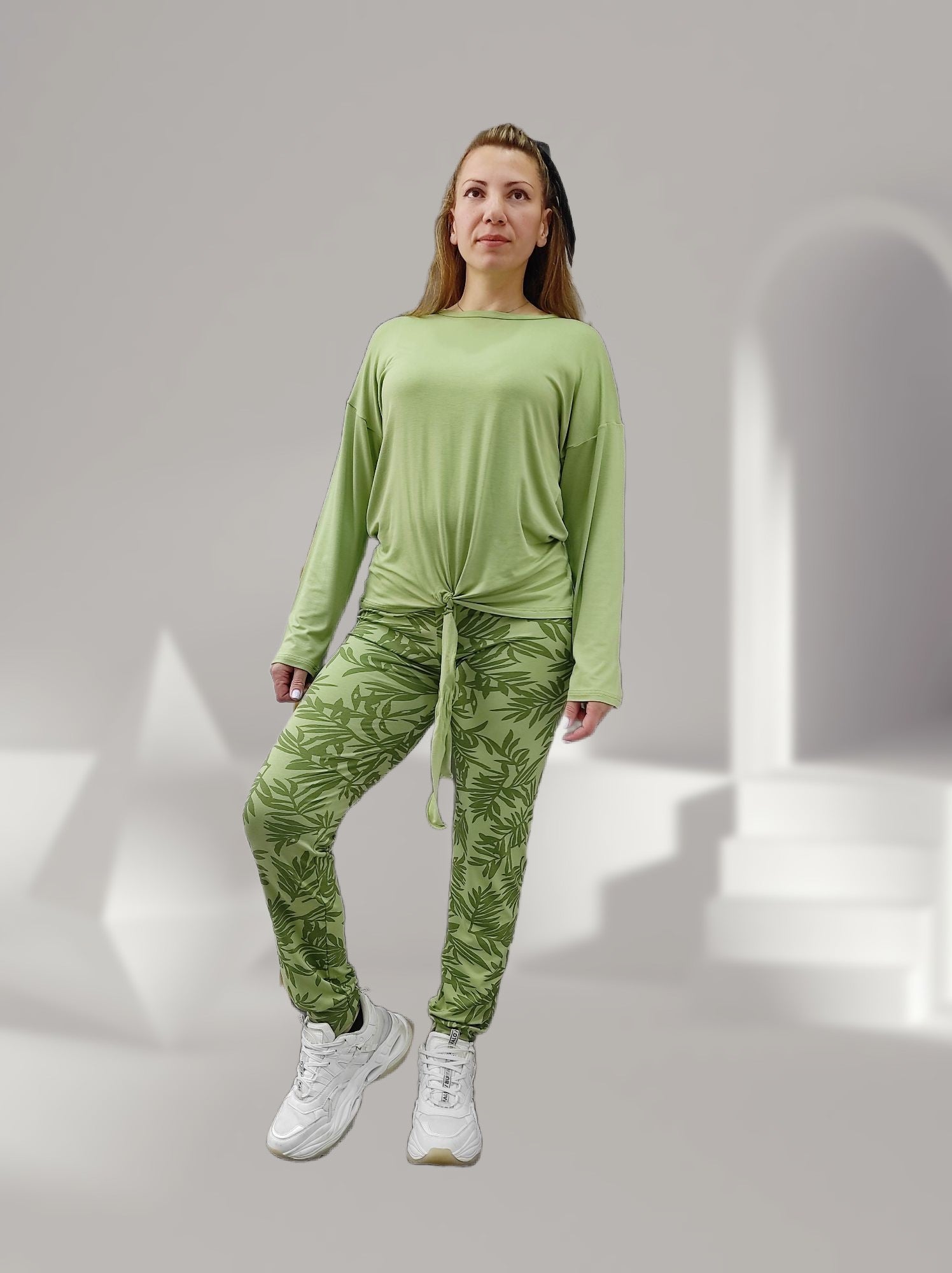 Μακρυμάνικες πυτζάμες με φύλλα - Nadia Lingerie