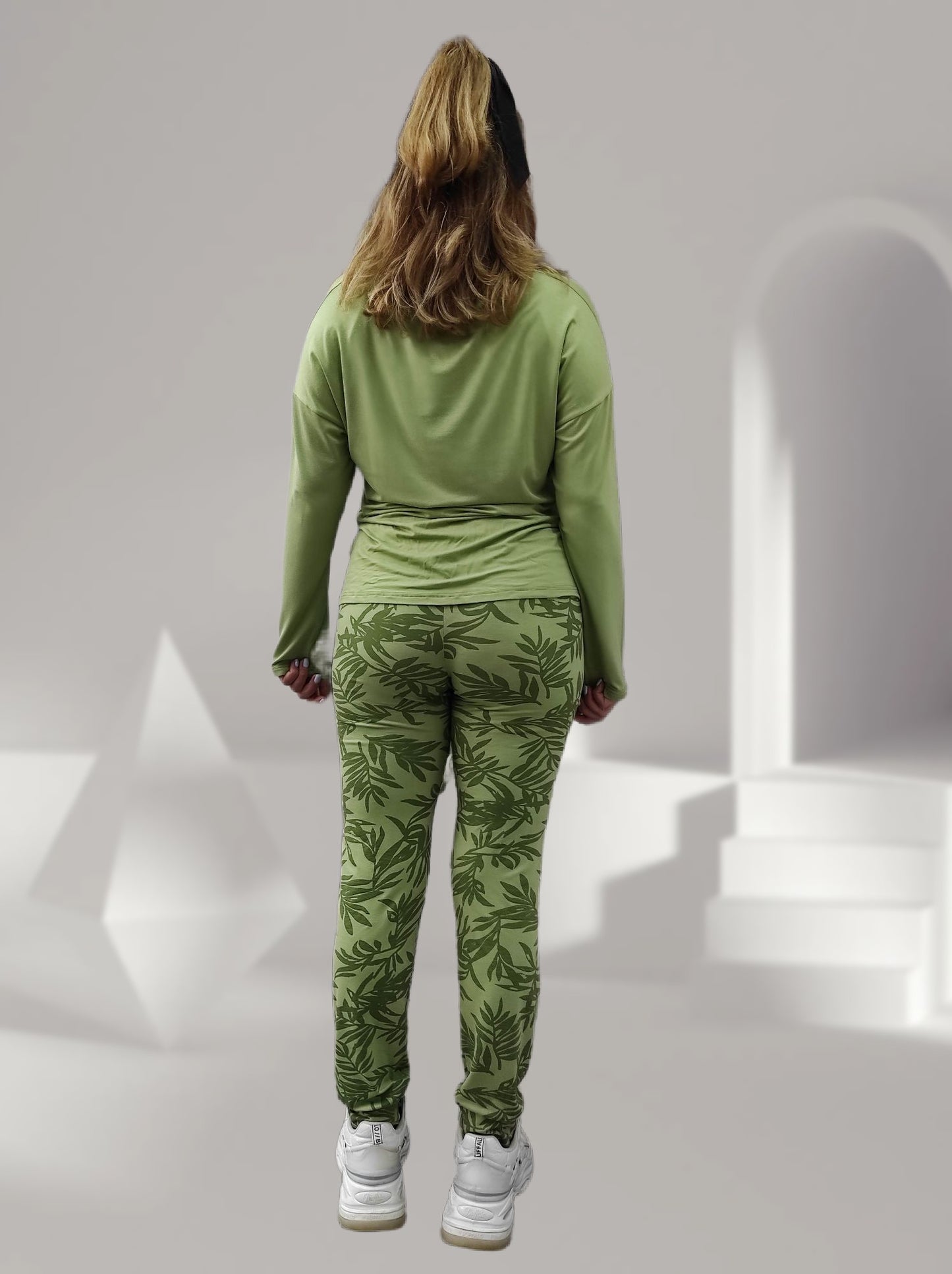 Μακρυμάνικες πυτζάμες με φύλλα - Nadia Lingerie