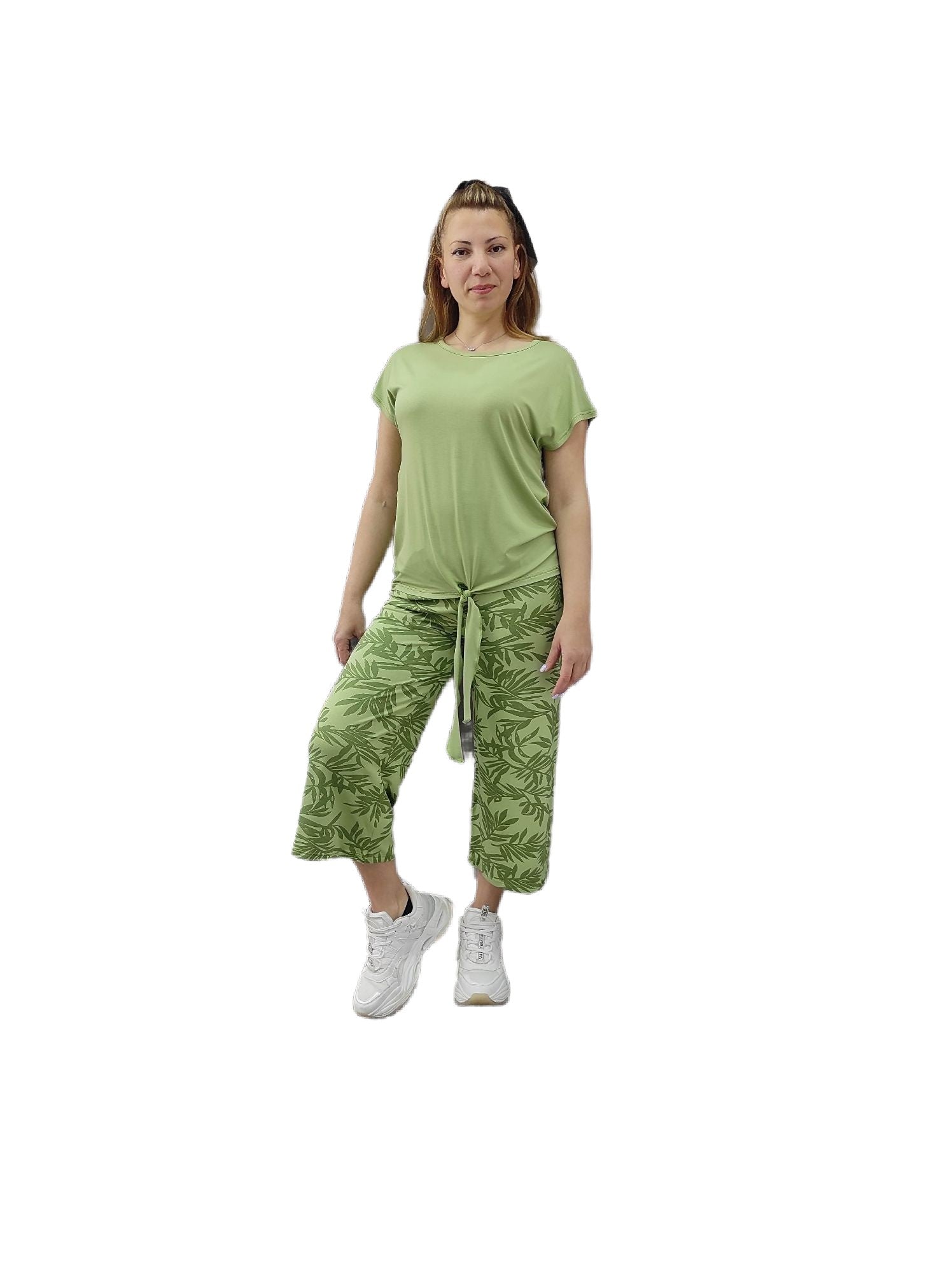 Πυτζάμες κάπρι με φύλλα - Nadia Lingerie