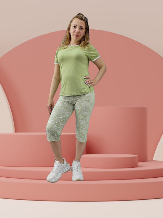 Πυτζάμες κάπρι με λαχούρια - Nadia Lingerie