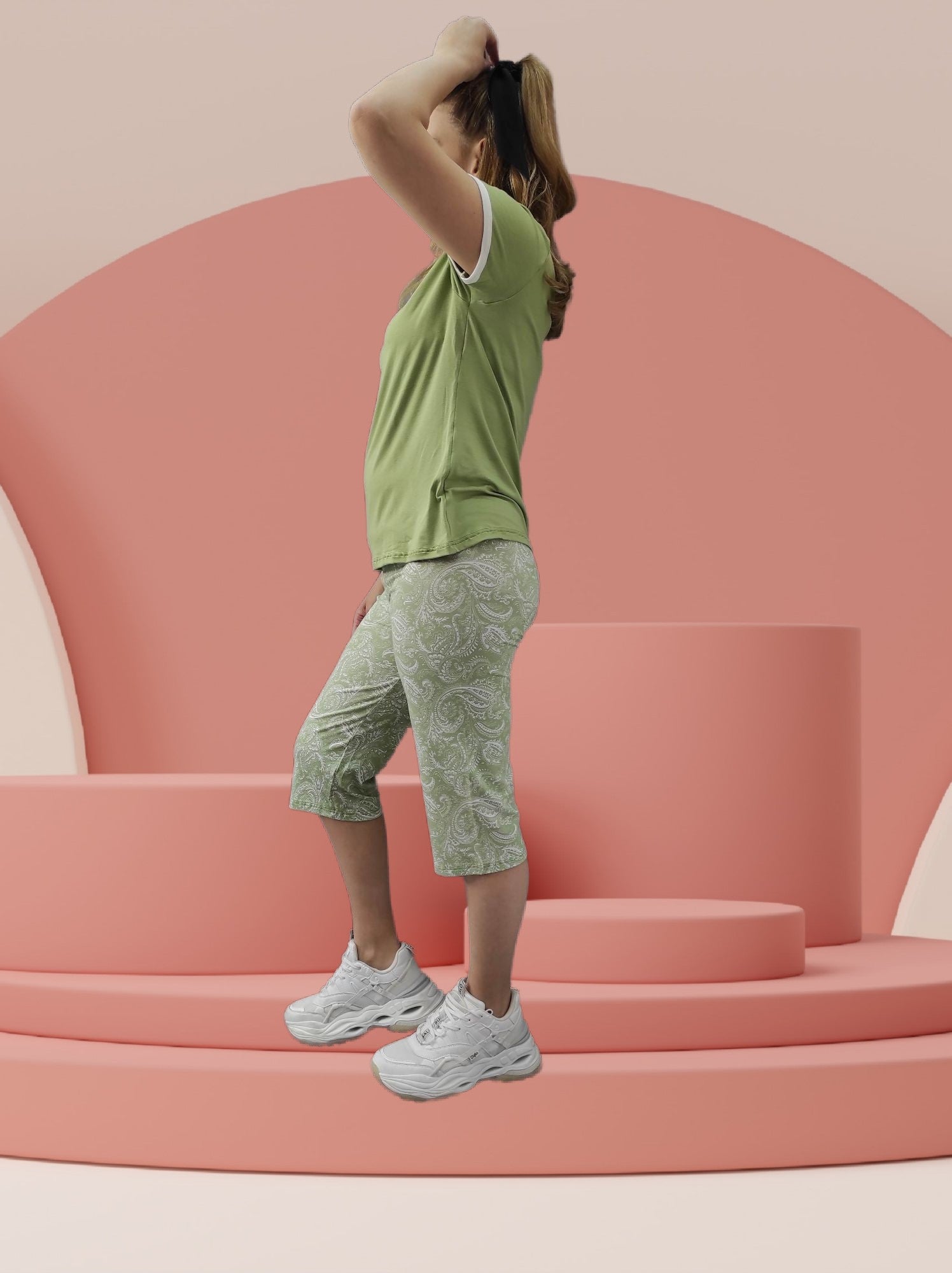 Πυτζάμες κάπρι με λαχούρια - Nadia Lingerie