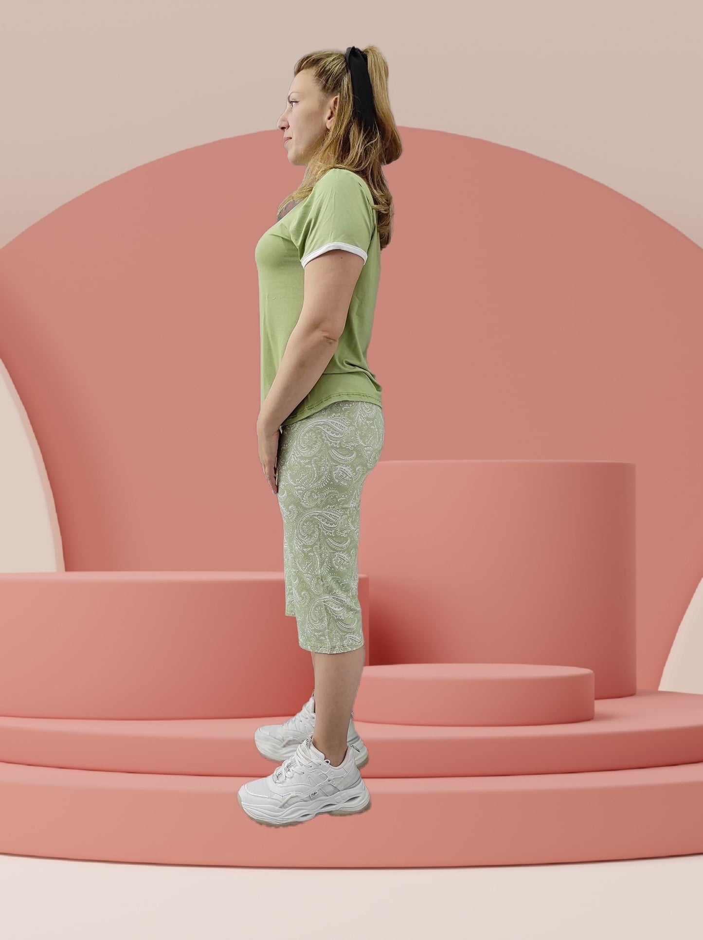 Πυτζάμες κάπρι με λαχούρια - Nadia Lingerie