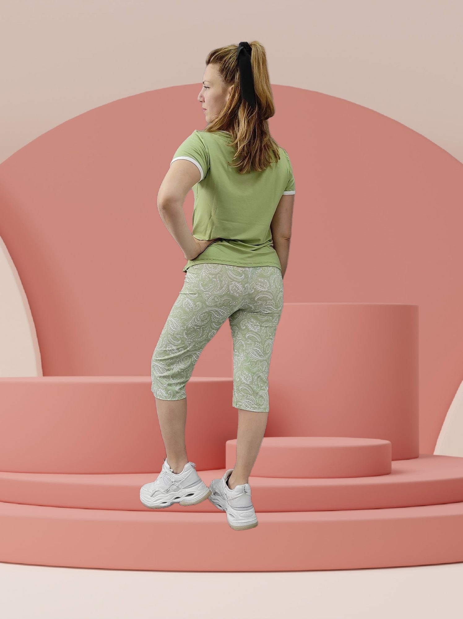 Πυτζάμες κάπρι με λαχούρια - Nadia Lingerie