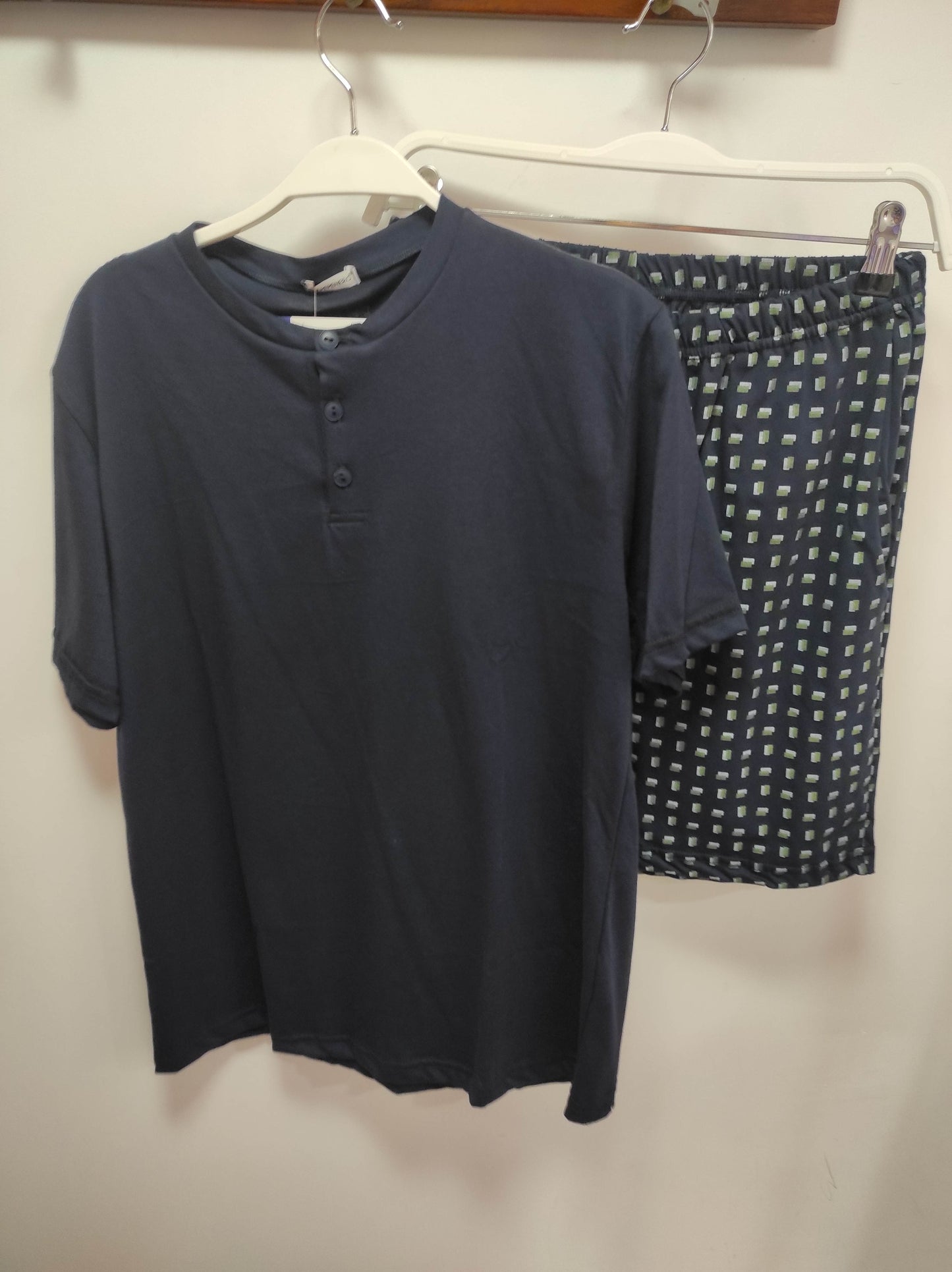 Ανδρικές πιτζάμες με πατιλέτα και καρό σορτς - Nadia Lingerie