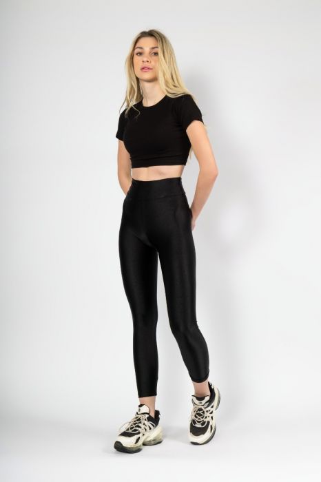 Γυναικείο γυαλιστερό κολάν μαύρο - Nadia Lingerie