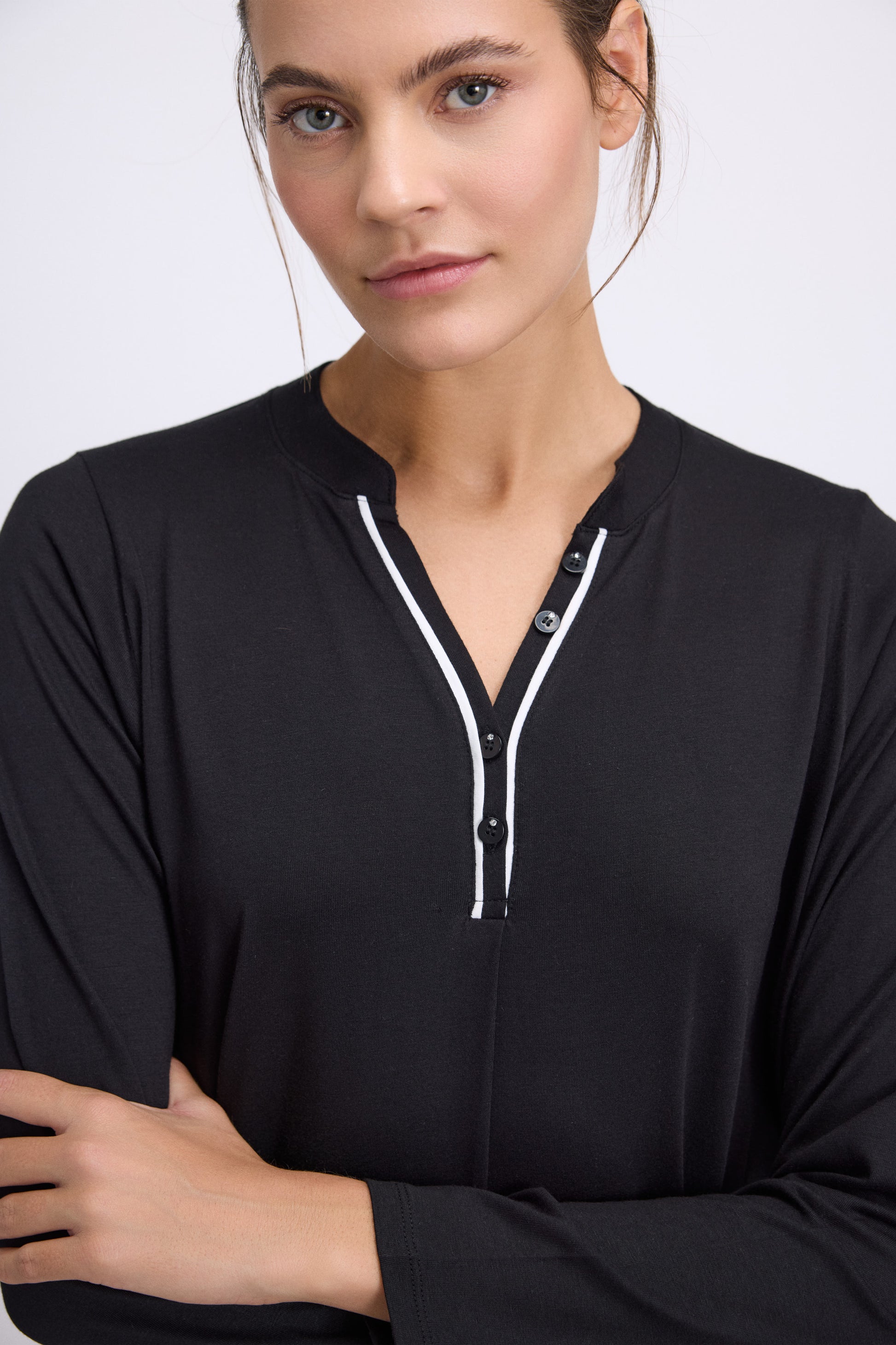 Μακρυμάνικο νυχτικό με πατιλέτα - Nadia Lingerie