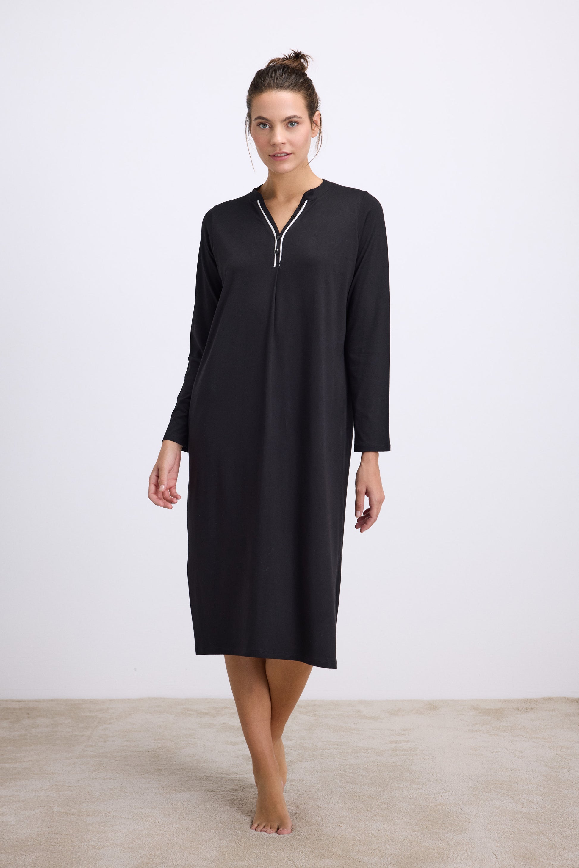 Μακρυμάνικο νυχτικό με πατιλέτα - Nadia Lingerie