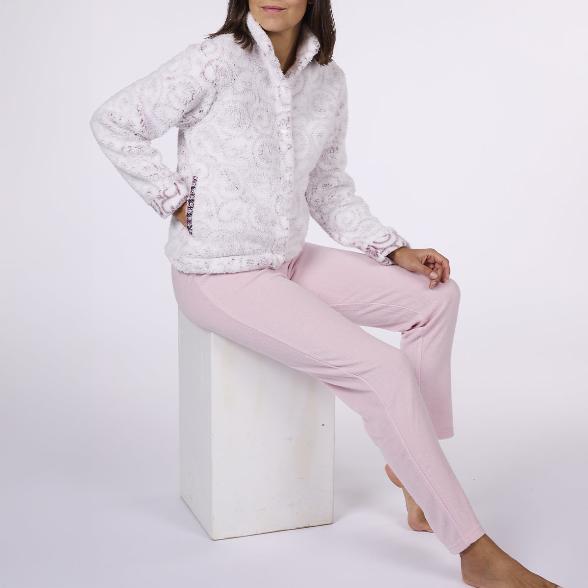 Χειμερινές πιτζάμες γυναικείες με φλις - Nadia Lingerie