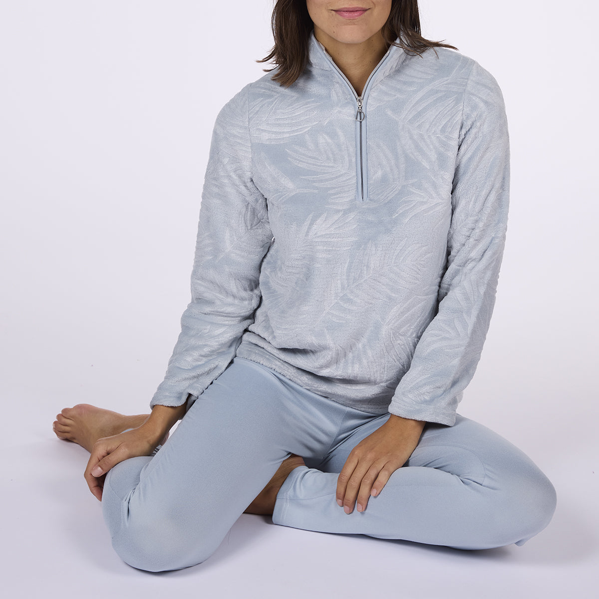 Χειμερινές γυναικείες πιτζάμες σιελ - Nadia Lingerie