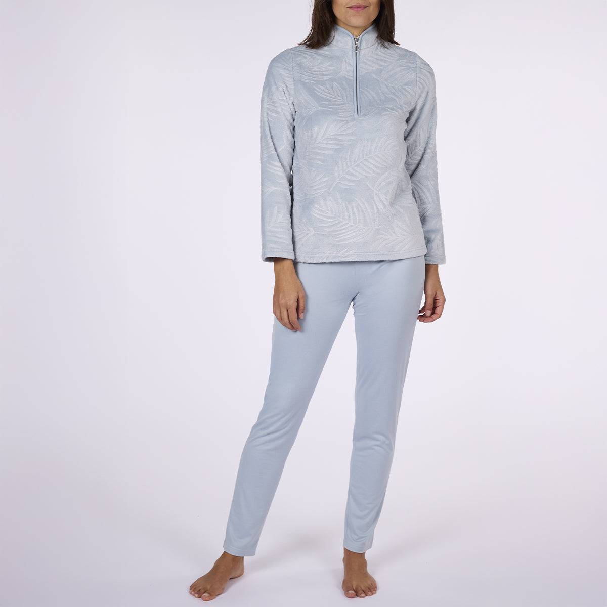 Χειμερινές γυναικείες πιτζάμες σιελ - Nadia Lingerie