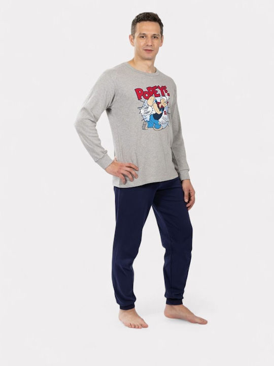 Nina Club Χειμερινή Ανδρική Πιτζάμα Γκρι - Nadia Lingerie