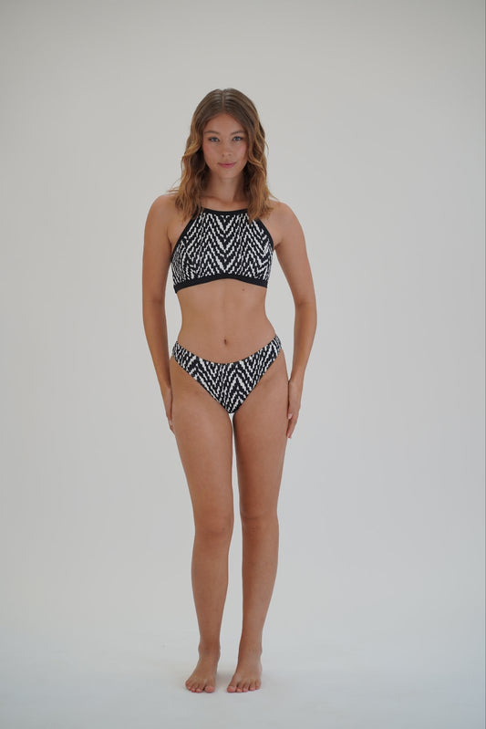 Ασπρόμαυρο μαγιό μπουστάκι - Nadia Lingerie