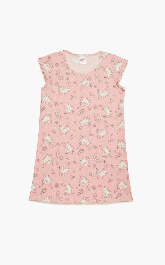 Unicorn Rib Κοντομάνικη Παιδική Νυχτικιά - Nadia Lingerie