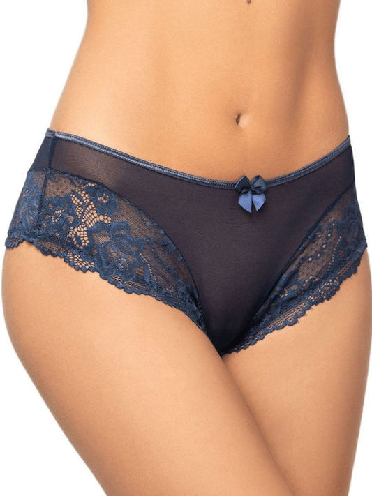 Milena slip με δαντέλα μπλε - Nadia Lingerie