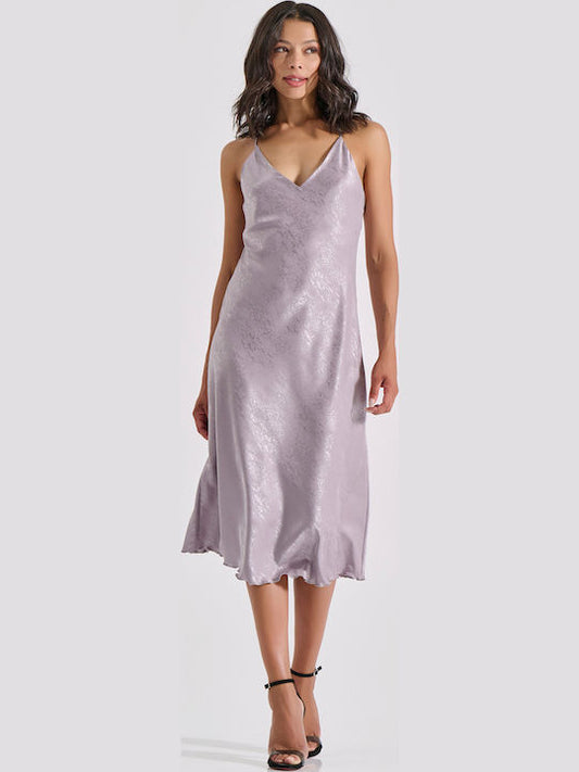 Maxi σατέν νυχτικό και string Milena