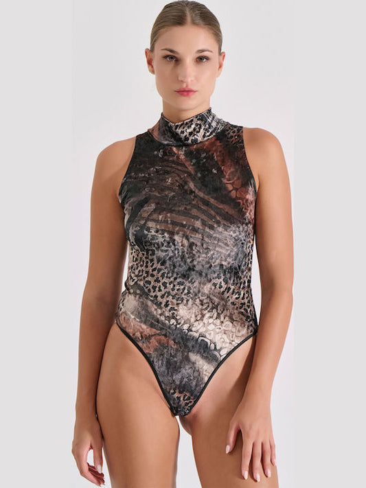 Βελούδινο κορμάκι animal printed