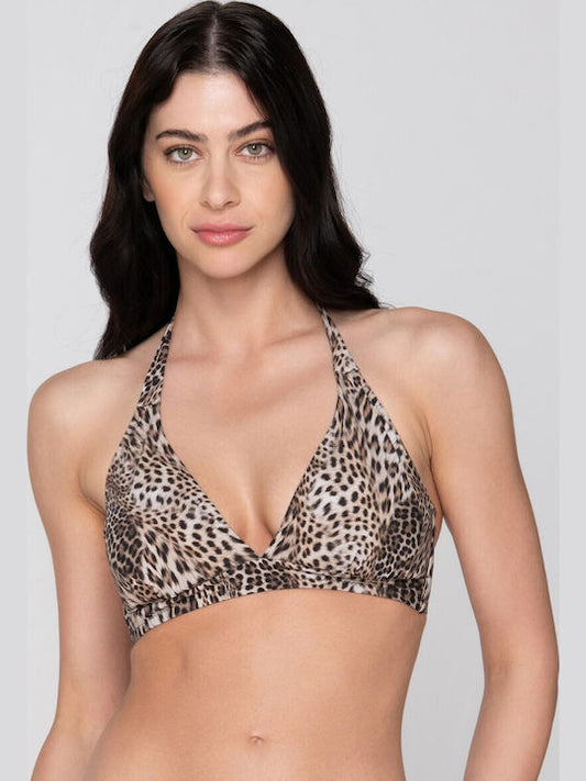 Luna Splendida animal printed τριγωνάκι bikini top