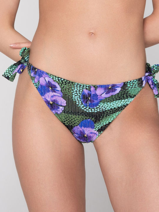Tropical bikini bottom με κορδονακια Luna Splendida