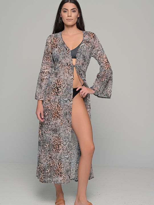 Snake print μακρύ καφτανι Milena