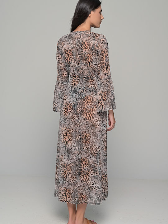 Snake print μακρύ καφτανι Milena