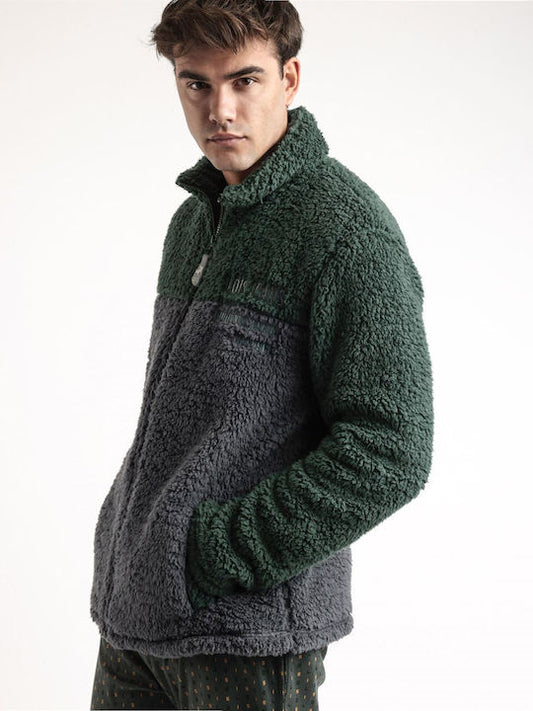 Ανδρική ρόμπα fleece πράσινη - Nadia Lingerie